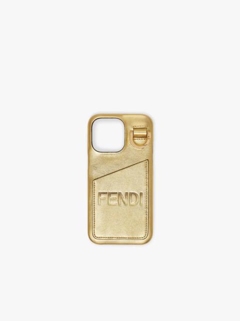 FENDI Gold leather case