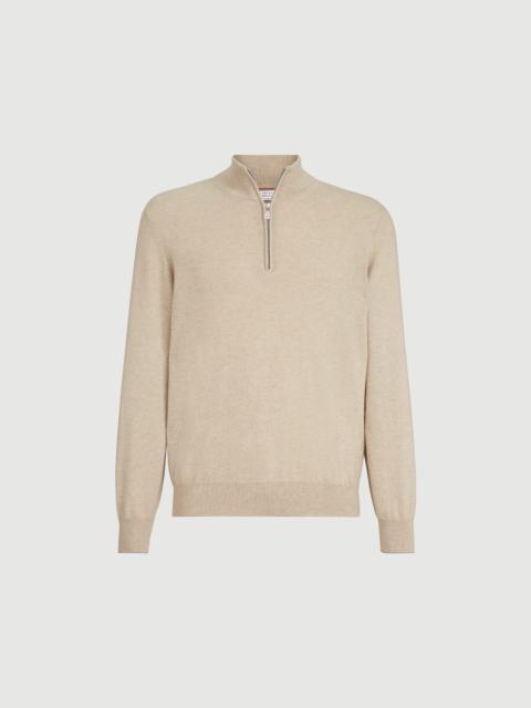 Brunello Cucinelli Cashmere sweater with half zip