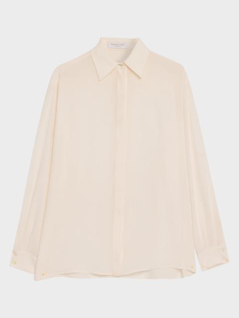 MICHAEL KORS COLLECTION Button-Down Silk Boyfriend Shirt
