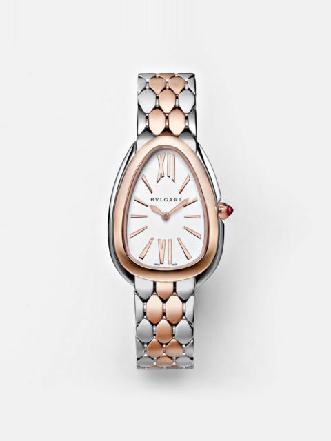 BVLGARI Serpenti Seduttori 33mm 18kt gold and stainless steel watch with rubellite