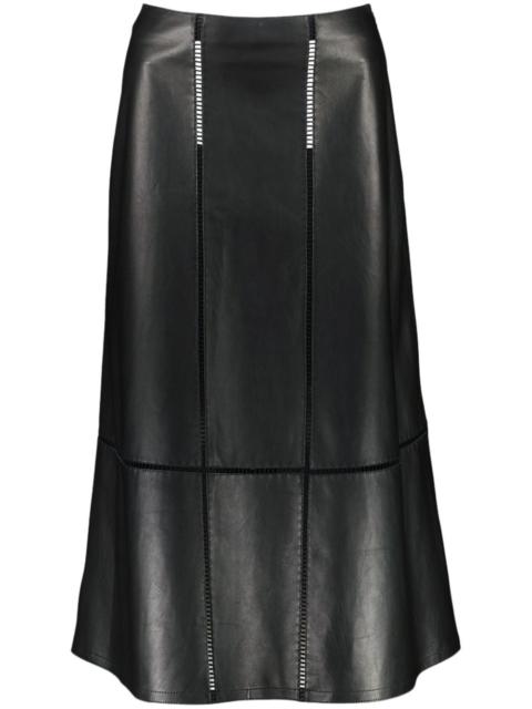 Yves Salomon ladder-stitch lambskin skirt