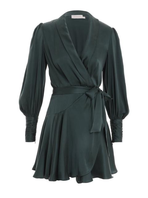 SILK WRAP MINI DRESS