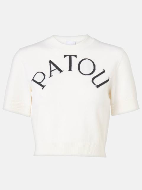 PATOU logo-jacquard cropped T-shirt