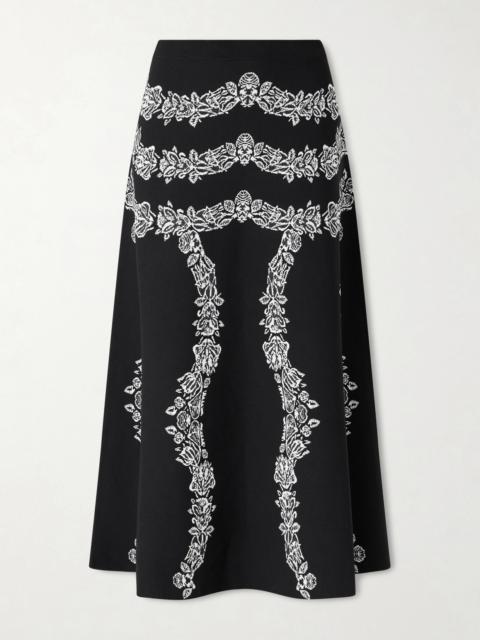 ULLA JOHNSON Valencia Floral-jacquard Midi Skirt