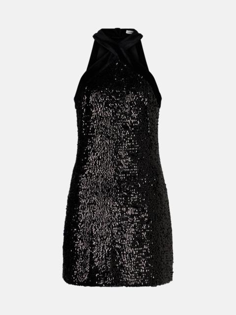 SIMKHAI Isla sequined halterneck minidress