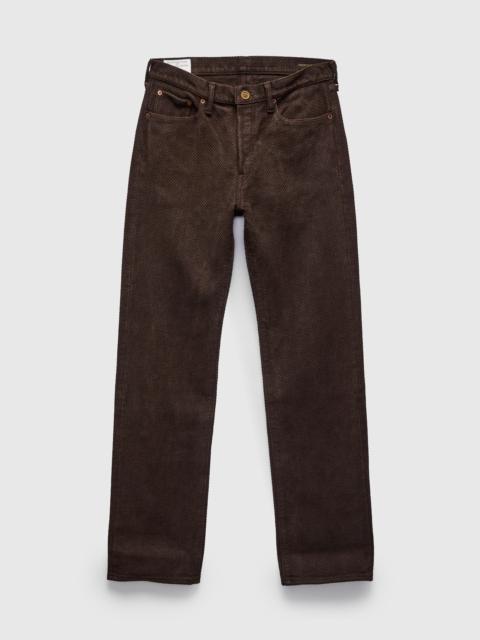 Studio D'Artisan 1914W "Amami Mud-Dyed" 17oz Dark Brown Sashiko Jeans - Regular Straight Fit