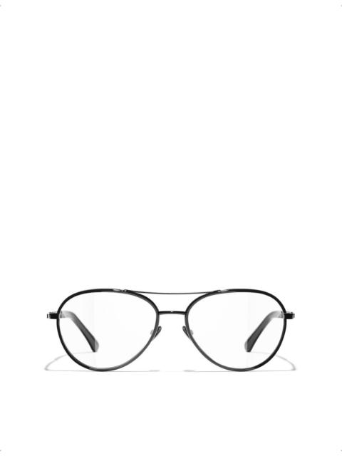 CHANEL CH2224Q Aviator-Frame Metal Optical Glasses