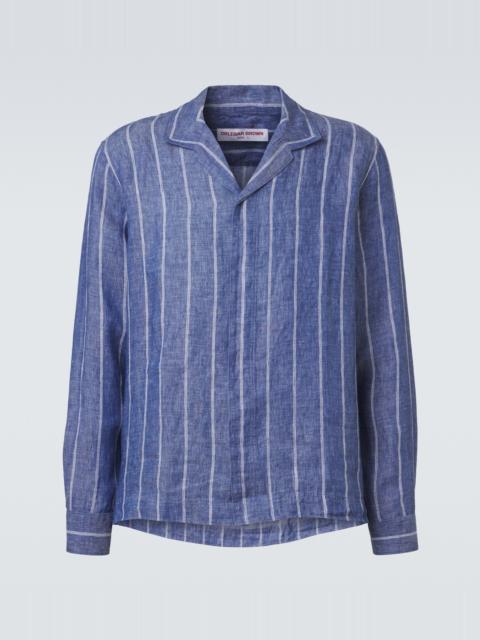 ORLEBAR BROWN Sylvan striped linen shirt
