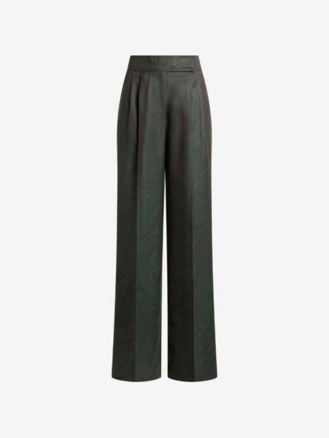Etro wool jacquard trousers with pleats and Paisley motif