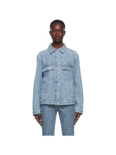 Givenchy Blue Jacquard Logo Denim Jacket