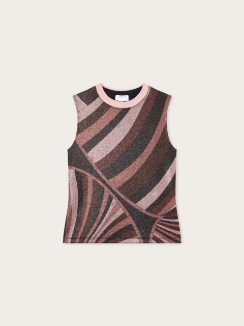 PUCCI IRIDE PRINT LUREX JERSEY TOP