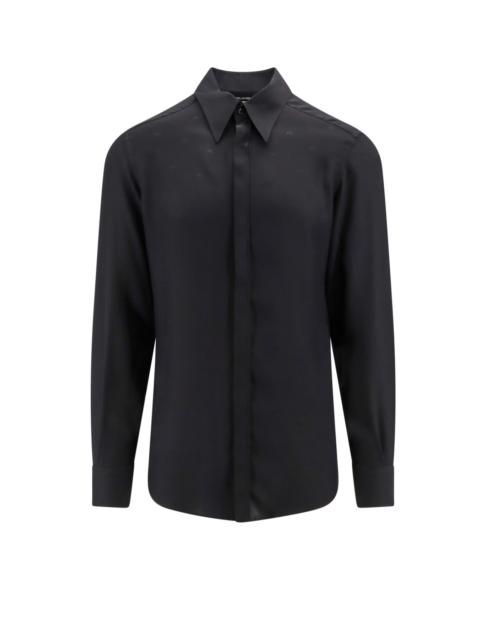 Silk shirt with all-over monogram