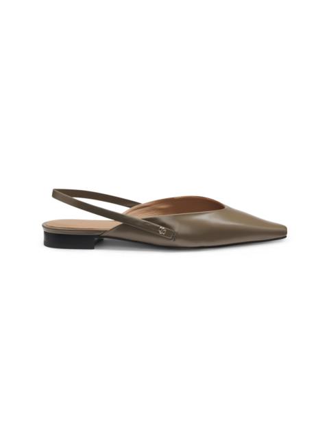 BOSS SLINGBACK BALLERINA PUMPS IN LEATHER
