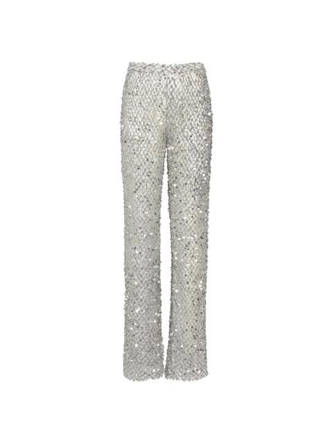 Mesh Sequin Flare Pant