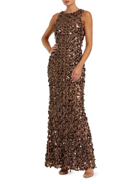 MAC DUGGAL Women's Embellished Mesh Gown - Bronze