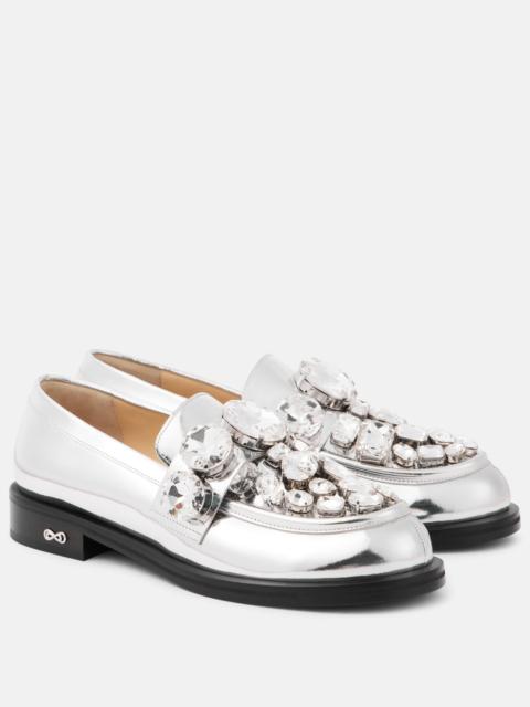 MACH & MACH 크리스탈-embellished loafers