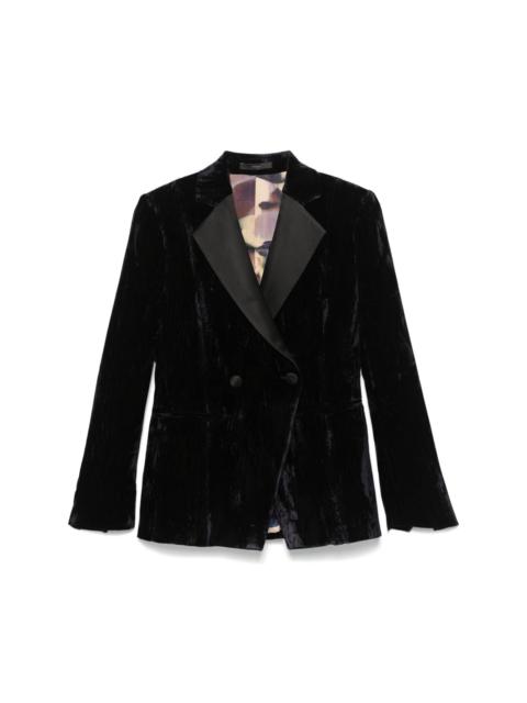 crushed-velvet blazer