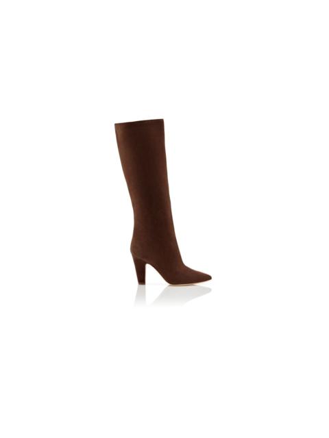 Brown Suede Knee High Boots