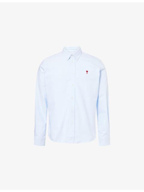 AMI Paris Logo-Embroidered Regular-Fit Cotton Shirt