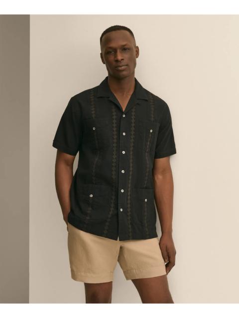 Brooks Brothers Cotton Guayabera Embroidered Short-Sleeve Shirt