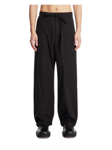 Jil Sander Black Poplin Cargo Trousers