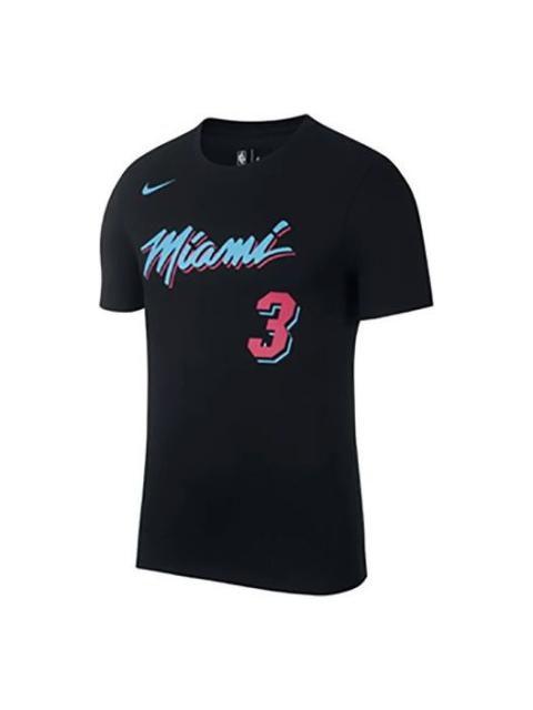 Nike Nike NBA Wade Dwayne Miami Heat 18-19 Season City limited Jersey Short Sleeve Black AO0901-016