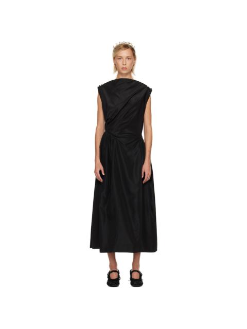 Simone Rocha Black Hip Detail Draped Bind Maxi Dress