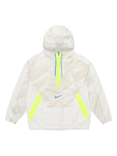 Men's Nike Dri-fit Sport Clash Hooded Half Zipper Athleisure Casual Sports Pullover Jacket Autumn Cr