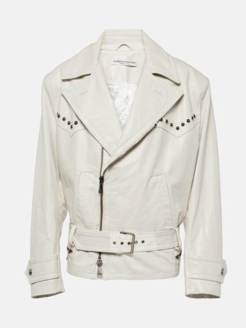Alessandra Rich Croc-effect leather jacket