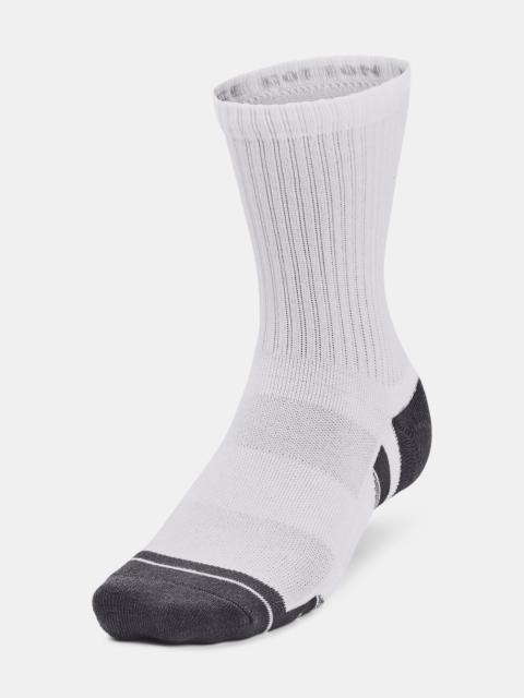 Under Armour Unisex UA Performance Cotton 3-Pack Mid-Crew Socks