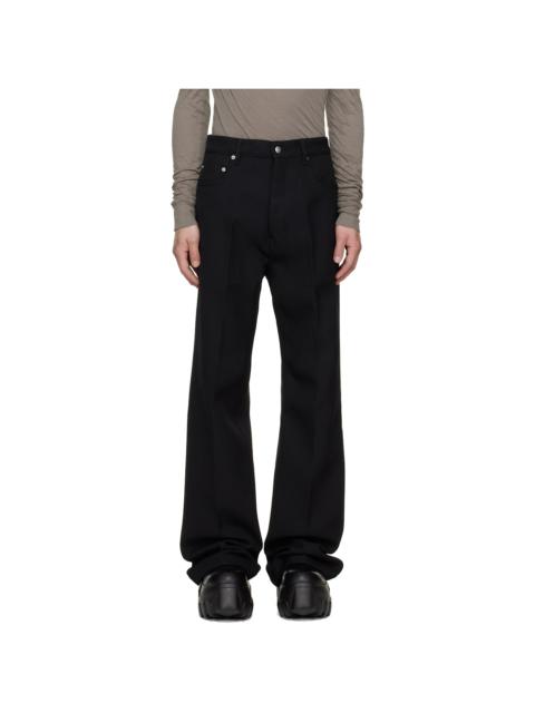 Rick Owens Black Tower Geth Wool Whipcord Jeans