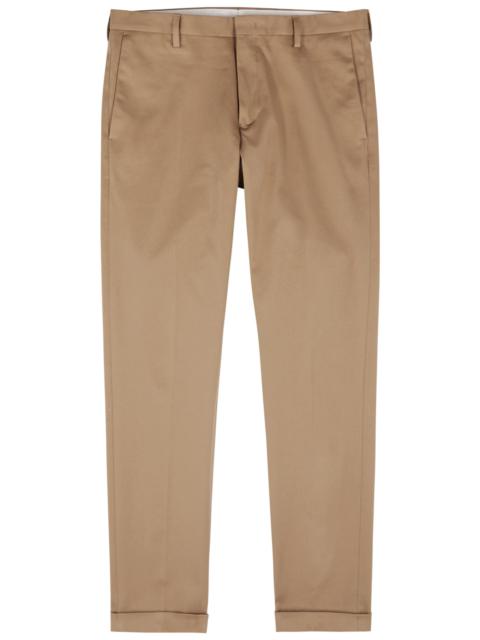 Slim-leg stretch-cotton trousers