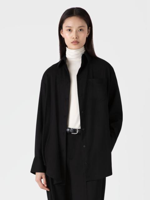 Sunspel Oversized Wool Flannel Shirt
