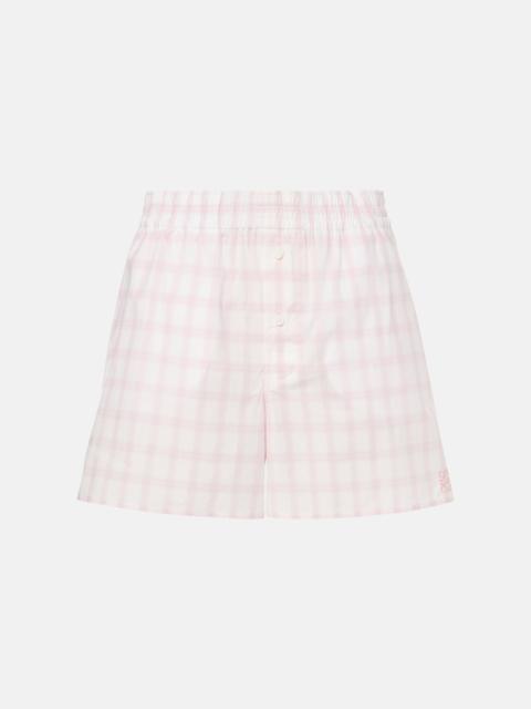 Checked cotton short