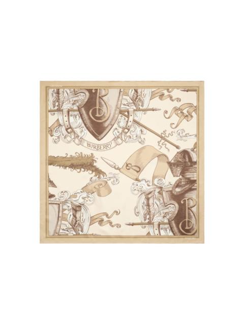 Burberry Etched Knight printed silk scarf