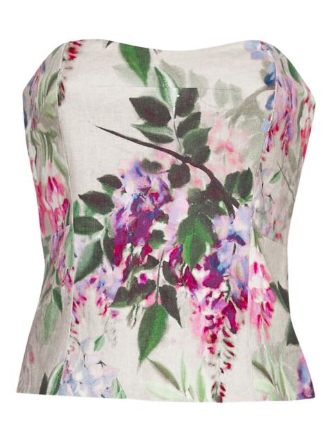 Cara Cara Agnes floral-print strapless top