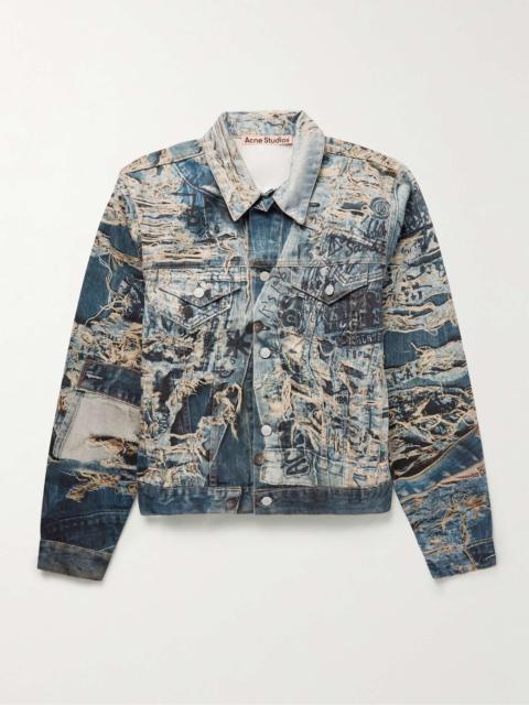 Acne Studios Rye Cropped Printed Denim Jacket