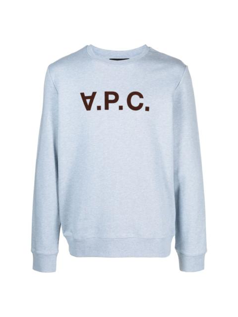VPC flocked-logo cotton sweatshirt