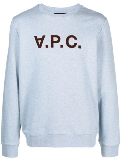 VPC flocked-logo cotton sweatshirt