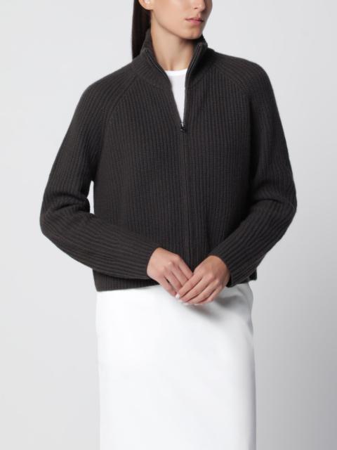 LISA YANG Dark green Sadie zip-up cashmere cardigan