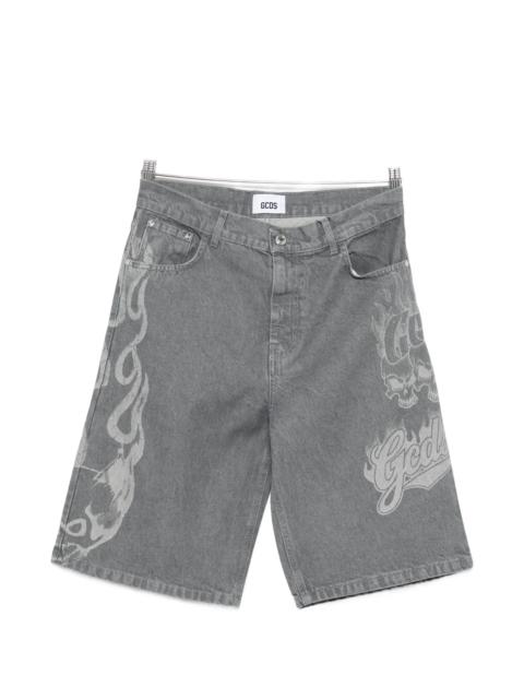 GCDS Gcds Printed Denim Shorts