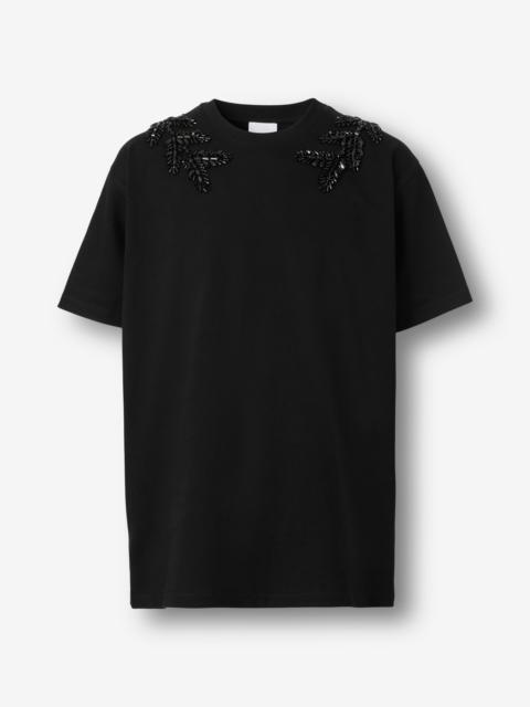 Burberry Crystal Oak Leaf Crest Cotton T-shirt