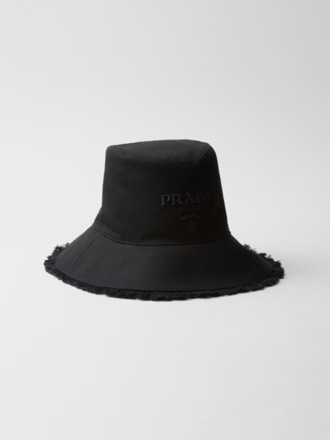 Wide-brimmed drill bucket hat