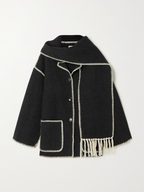 TOTEME Draped Fringed Wool-blend Jacket