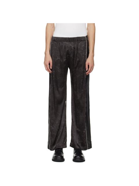 SERAPIS Brown Satin Silk Football Track Pants