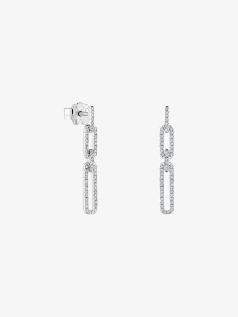 TOUS Long 18K white gold oval Earrings with diamonds Les Classiques