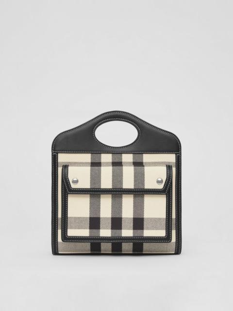 Burberry Mini Check Canvas and Leather Pocket Bag