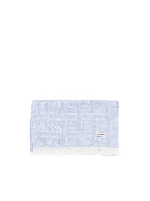 EMPORIO ARMANI checked fringed scarf