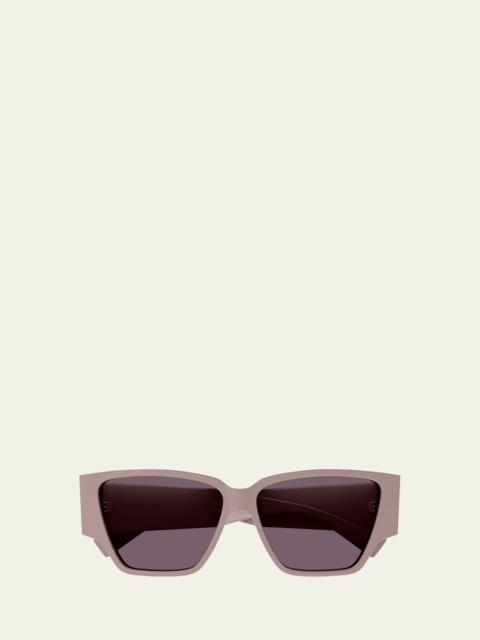 Bottega Veneta Logo Pink Acetate Butterfly Sunglasses