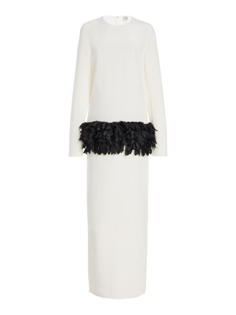 TOTEME Petal Silk-Blend Maxi Dress black/white